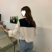 Chic Women's Layered Chiffon Long-Sleeve Shawl Shirt
