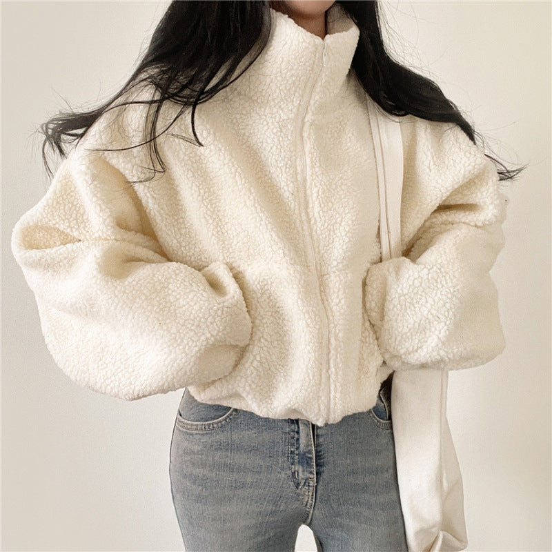Women's Cozy Faux Lamb Fur Zip Cardigan & Thermal Coat