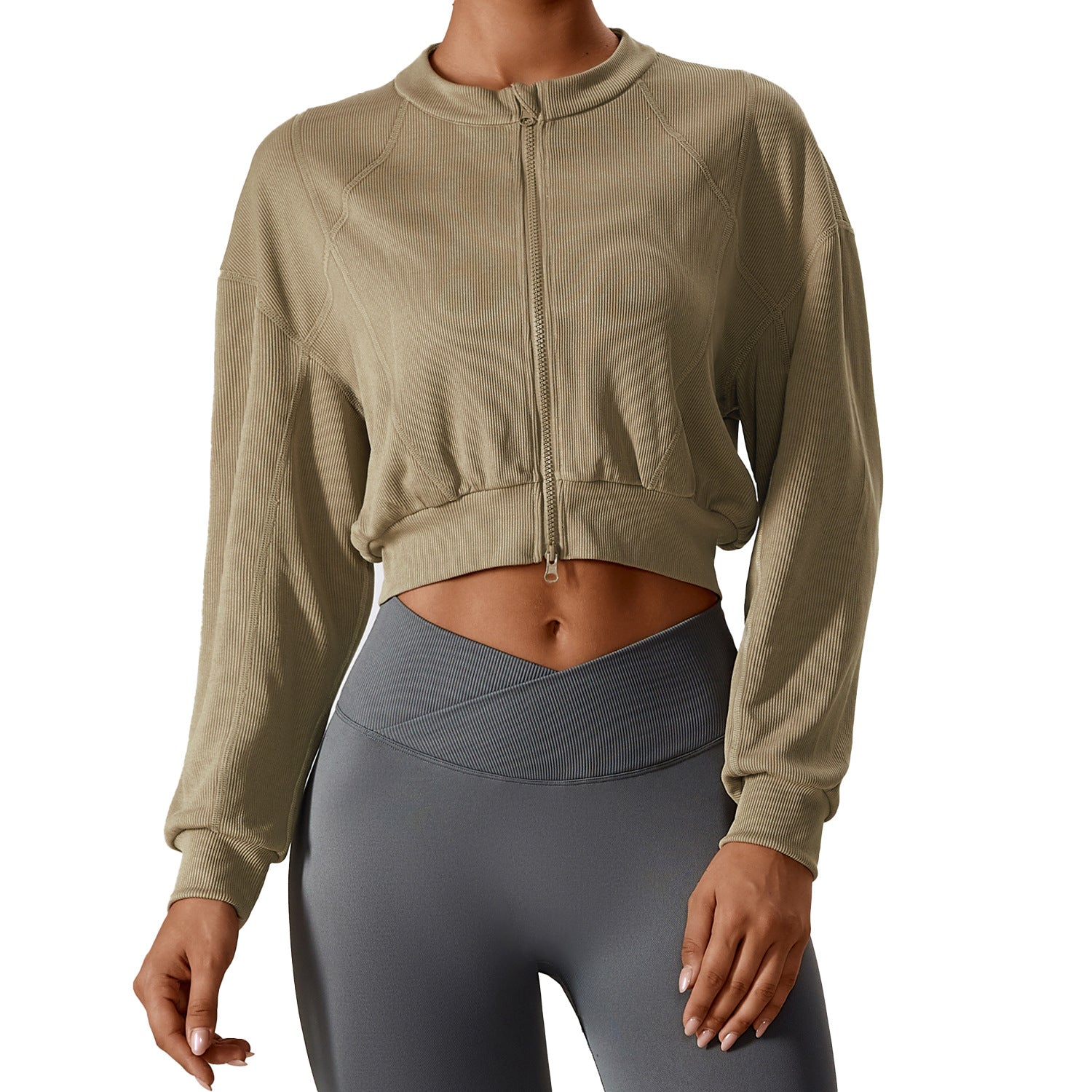 Women's Cozy Double-Zipper Long Sleeve Sweatshirt Coat