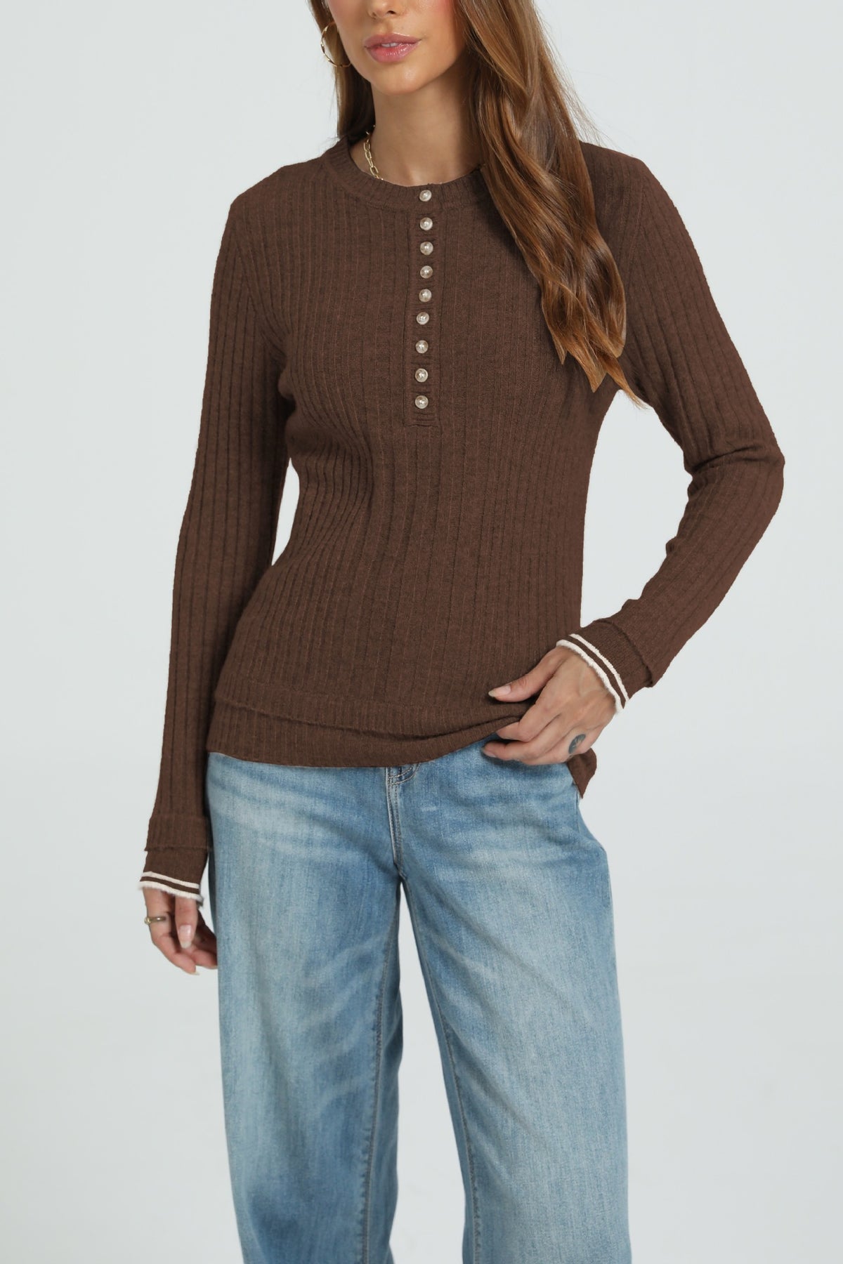 Long-sleeve Slim-fit Knitted Bottoming Sweater