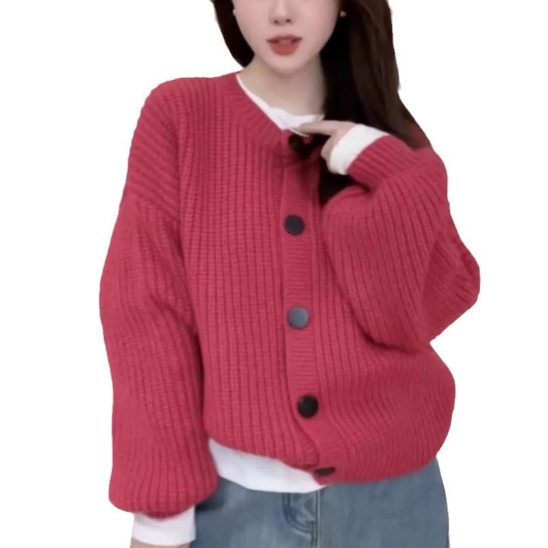Lazy and Loose Figure Flattering Knit Cardigan Sweater