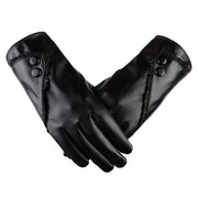 Stylish Women's PU Gloves with Lace & Button