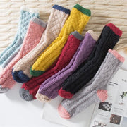 Soft Coral Fleece Sleep Socks for Women