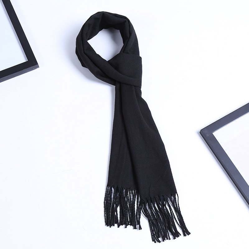 Men's Autumn Winter Scarf Cotton Plain Weave
