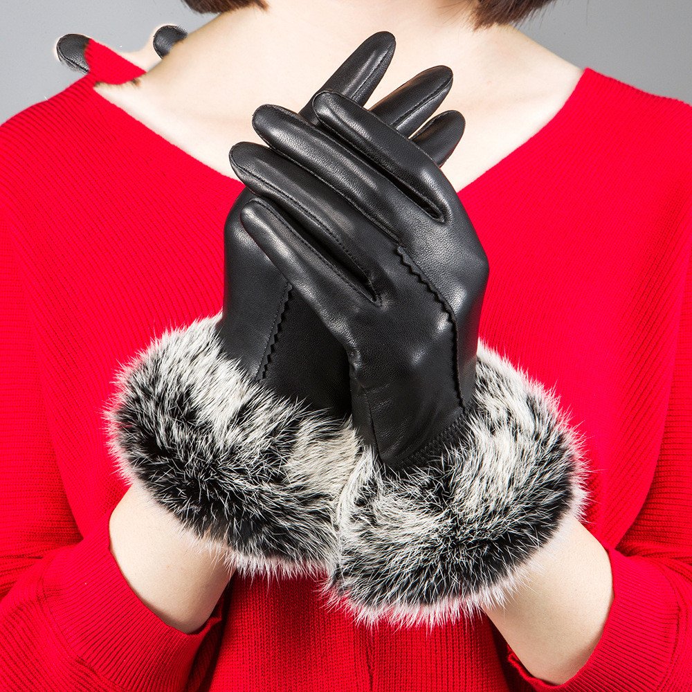 Warm Sheepskin Mittens for Women