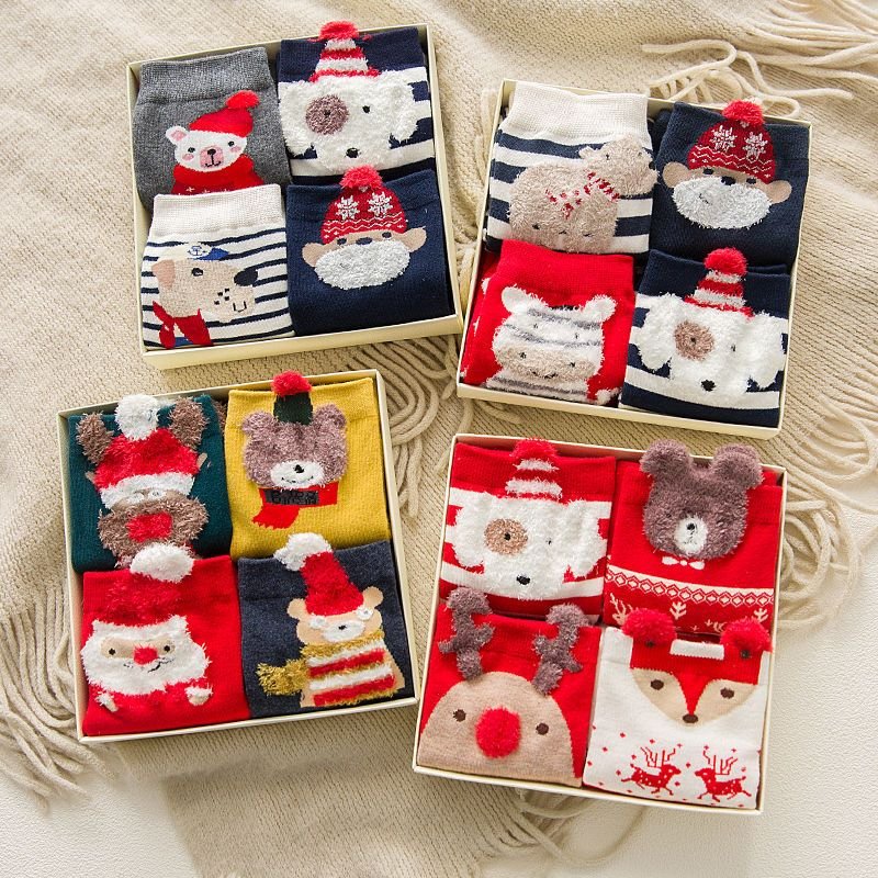 Stay Fresh in Style - Red Cartoon Deodorant Socks for Women
