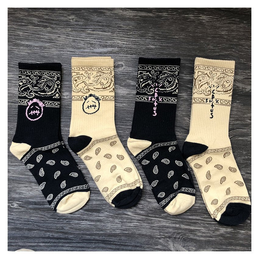 Cotton Sports Socks with Fun Letter Expression