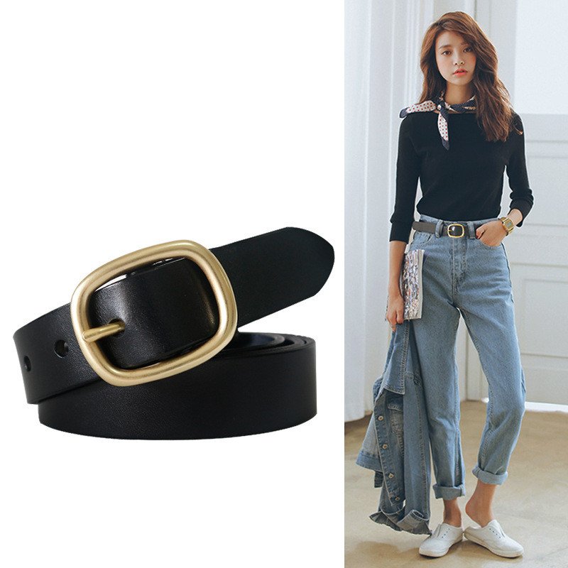 Copper Accented Leather Belt for Men and Women