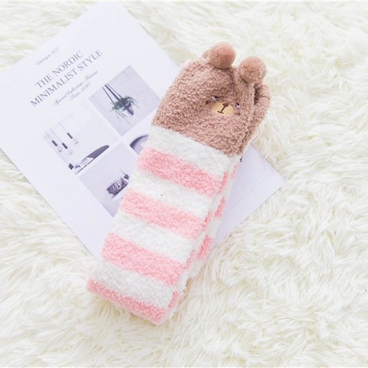 Striped Velvet Socks for Women - Long Tube Style