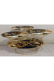 CRUCIBLE SET, WITH WIRE,
FIXED, GOLD NICKEL PLATE.