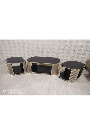 ZERLEGTER STAR COUCHTISCH 2+1, GOLD NICKEL