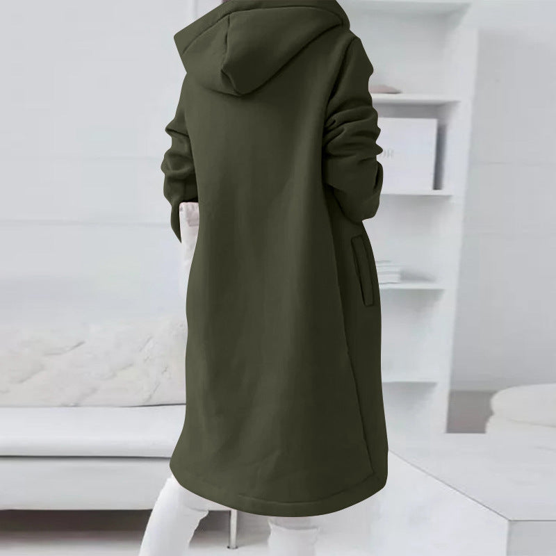 Women's Cozy Zip-Up Hooded Sweatshirt with Pockets