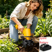 21V Cordless Electric Tiller and Cultivator Set – Handheld Soil Loosener, 9‑inch Tilling Width, 6.6‑inch Depth