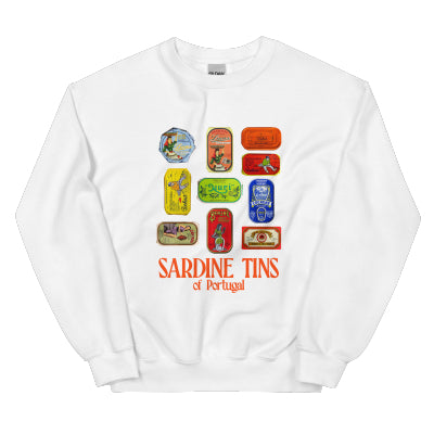 Trendy Canned Fish Print Crewneck Sweatshirt