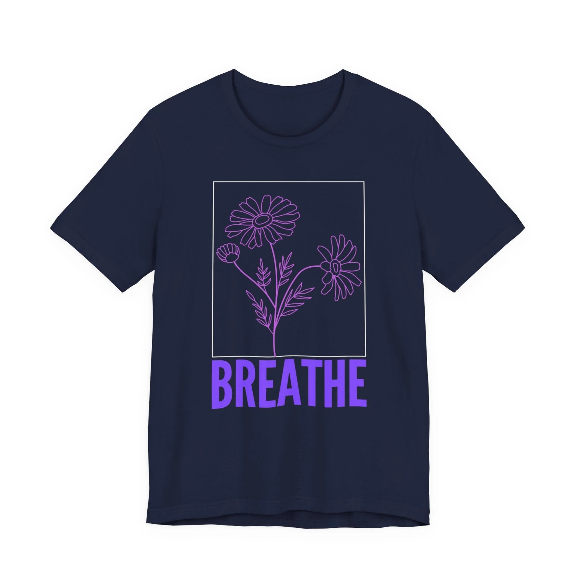 Plus-Size Cotton Short Sleeve T-Shirt – Loose Fit, Navy