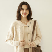 Cashmere Thick Knit Cardigan Women's Sweater