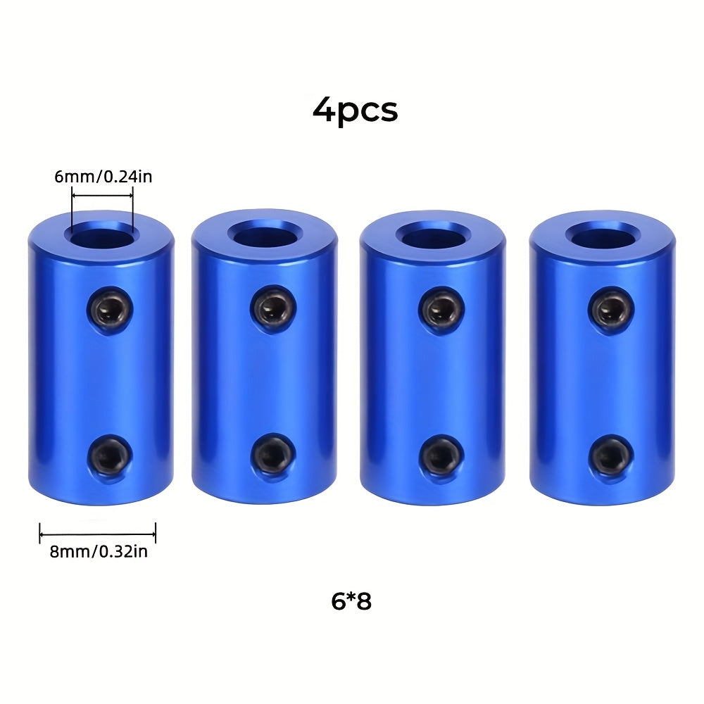 Set of 4 Metal Motor Coupler Connectors (5 mm & 8 mm) for Model Boats, Cars and Aircraft