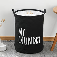 Large Foldable Laundry Basket with Hanging Storage and Half-Ring Handles