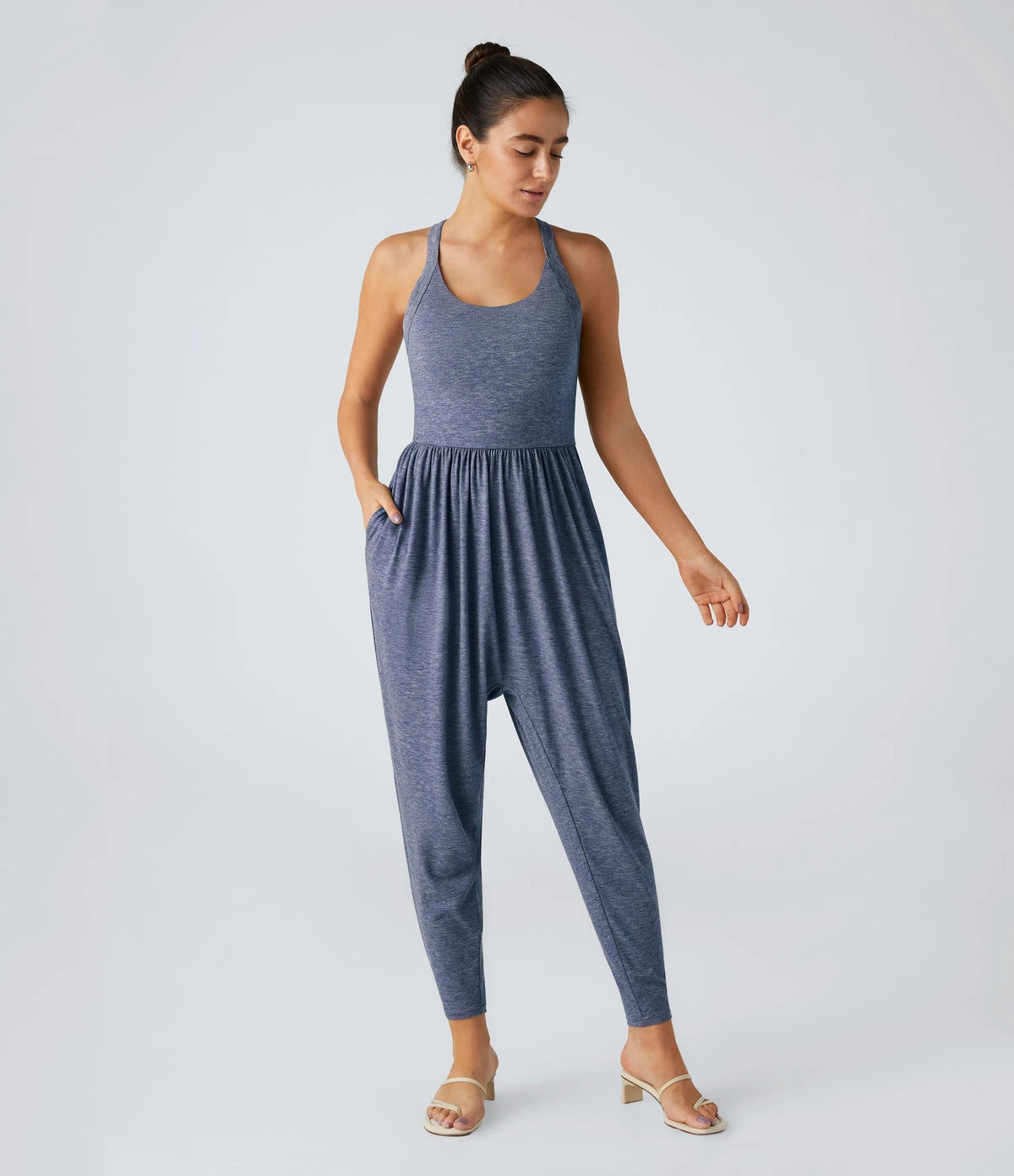 Sexy Lace-Up Sleeveless Hip-Lifting Jumpsuit