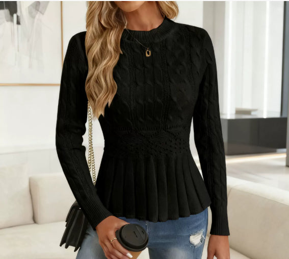 Women's Waist Slimming Pleated Top Sweater