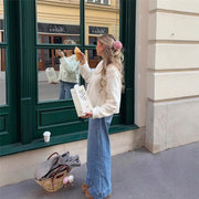 Women's Colorful-button Cardigan Sweater with Pockets