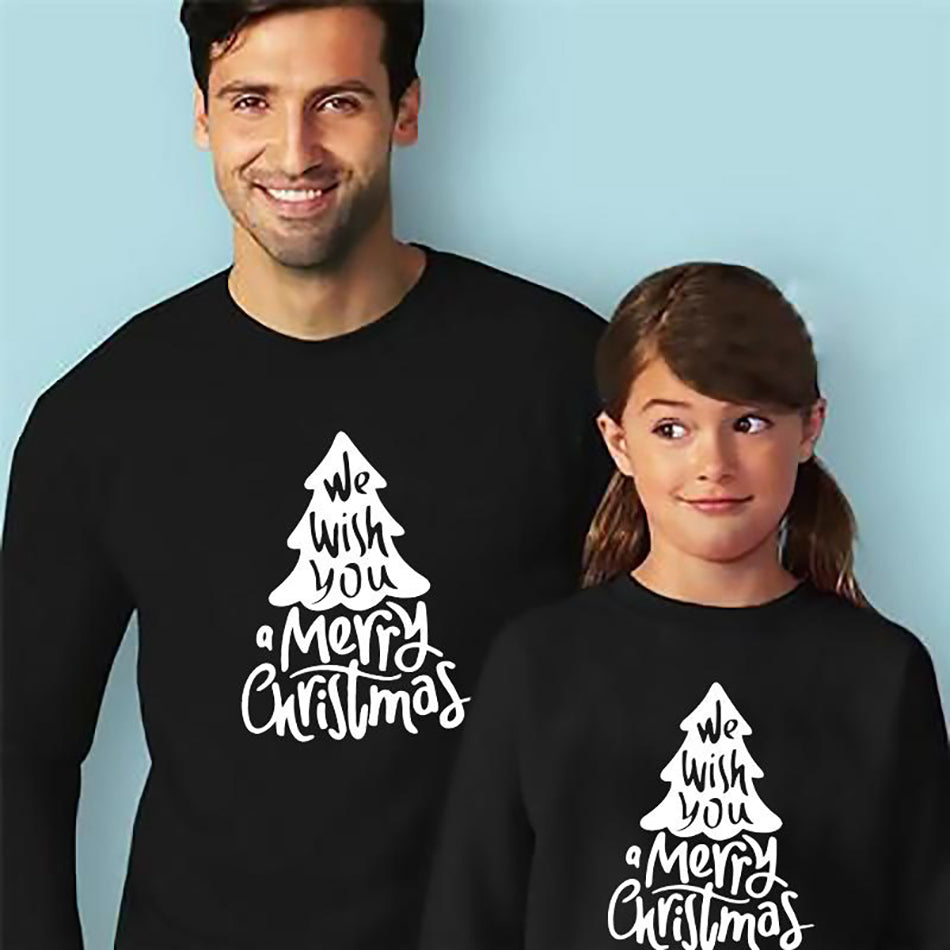 Matching Family Christmas Snowflake Sweatshirt Casual Holiday Top