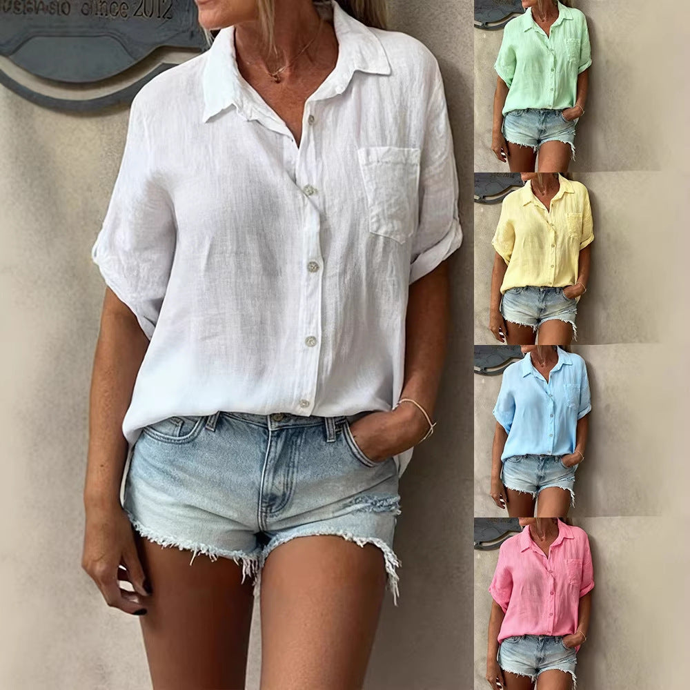 Women's Casual Cardigan Lapel Shirt