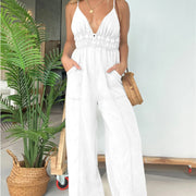 Women's Adjustable Waist Denim Jumpsuit Casual Loose Romper