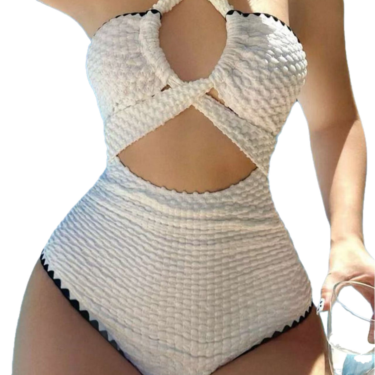 Sexy Backless High-Waist One-Piece Swimsuit