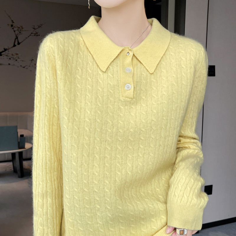Women's Ribbed-knit Loose-fitting Thickened Sweater All-match Top