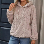 Geometric Jacquard Pullover Hoodie – Cozy, Relaxed Fit & Pockets