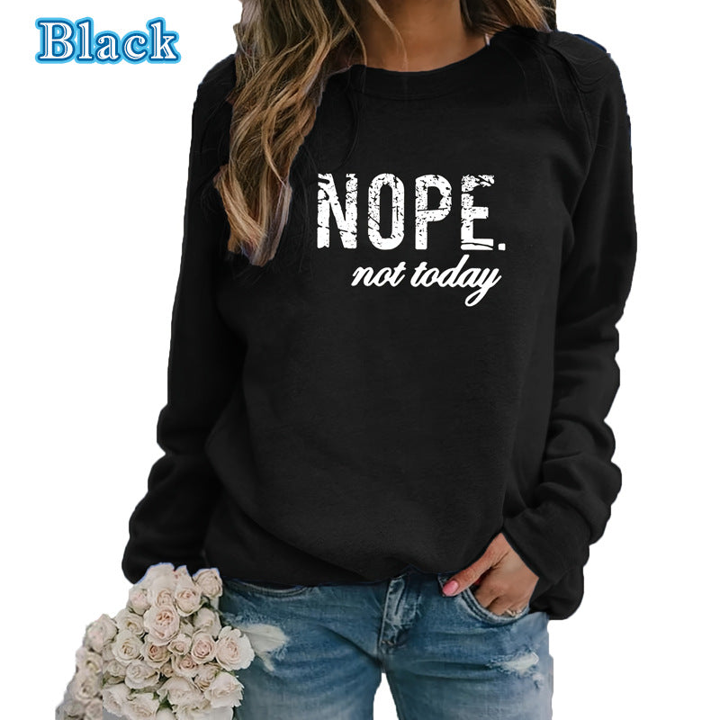 Harajuku Letter Print Round Neck Women's Sweatshirt