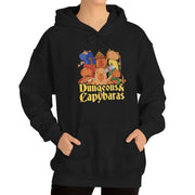 Capybara Print Plus Velvet Hooded Sweatshirt