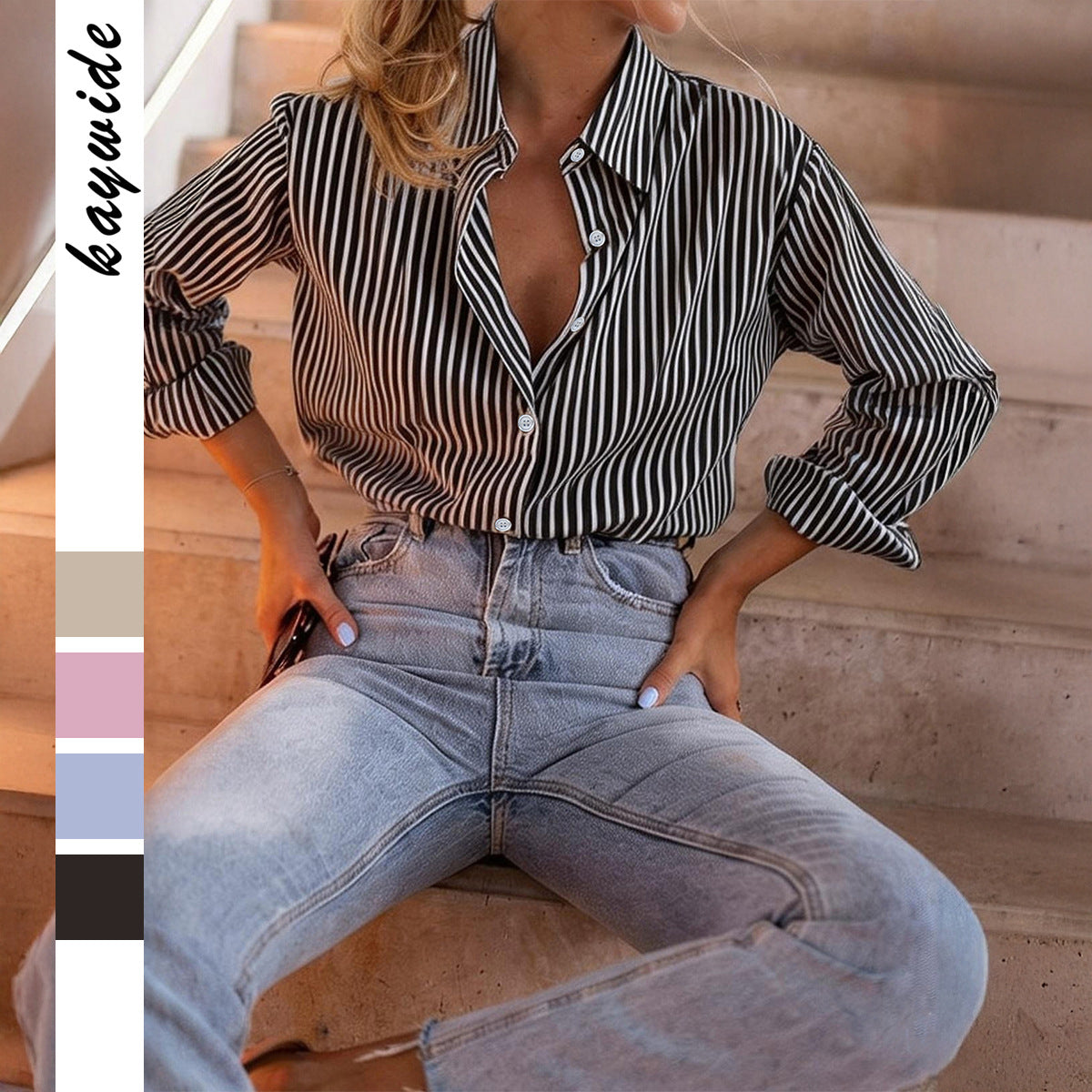 Casual Fashion Long-sleeve Cardigan Blouse For Women