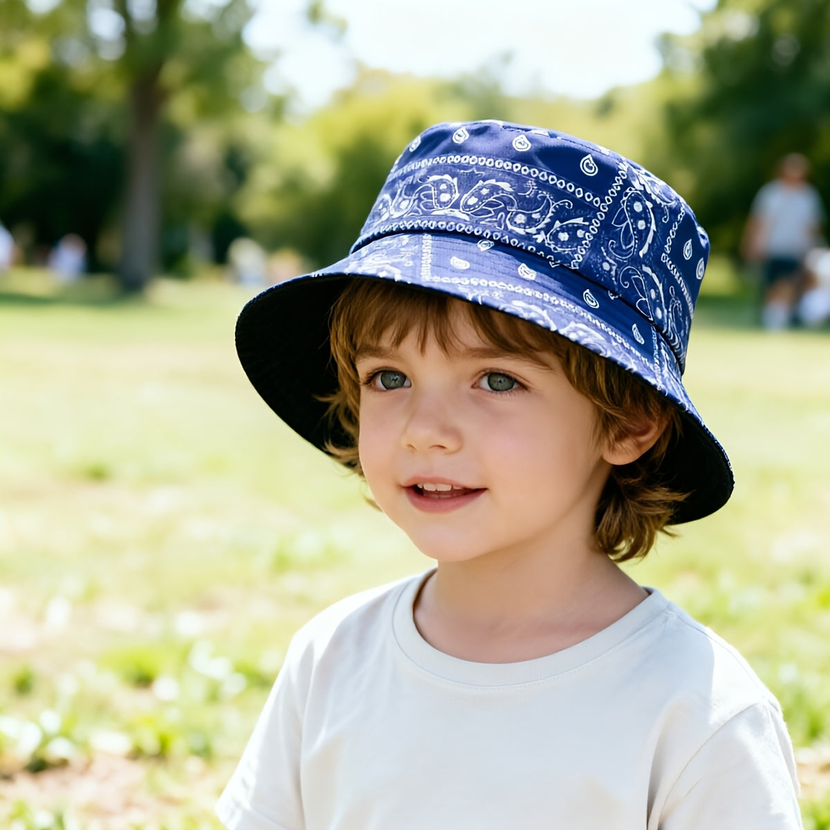 Unisex Kids' Fisherman Hat with Paisley Pattern, Ages 6-10