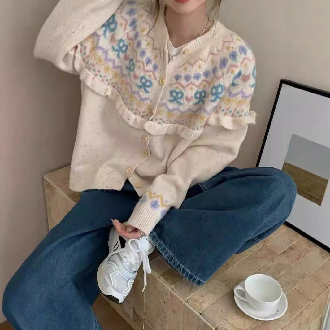 Retro Bow Knit Cardigan Sweaters
