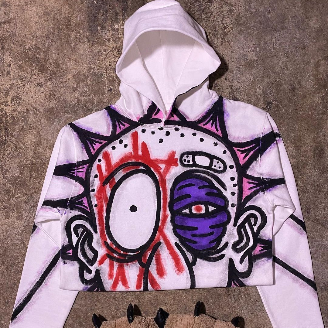 Casual Graphic Print Oversized Long Sleeve Hoodie