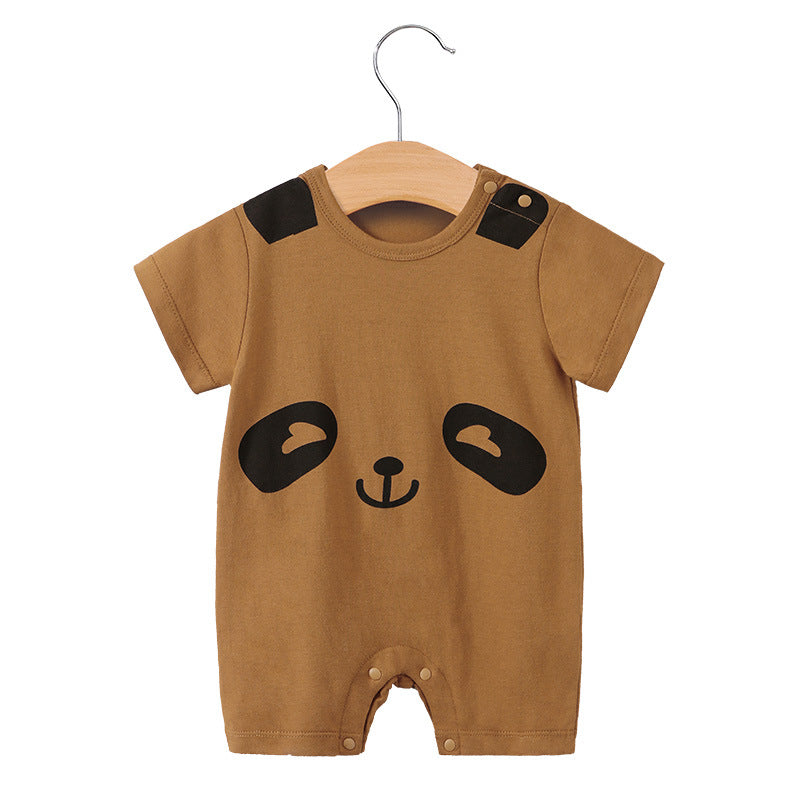 Summer Baby Short Sleeve Cotton Cartoon Jumpsuit