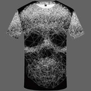Psychedelic Silver T‑Shirt – Trendy Short‑Sleeve for Women