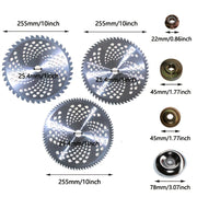 7‑Piece 10‑Inch Brush Cutter Blade Set with Carbide Teeth (40T/60T/80T) and 4 Accessories