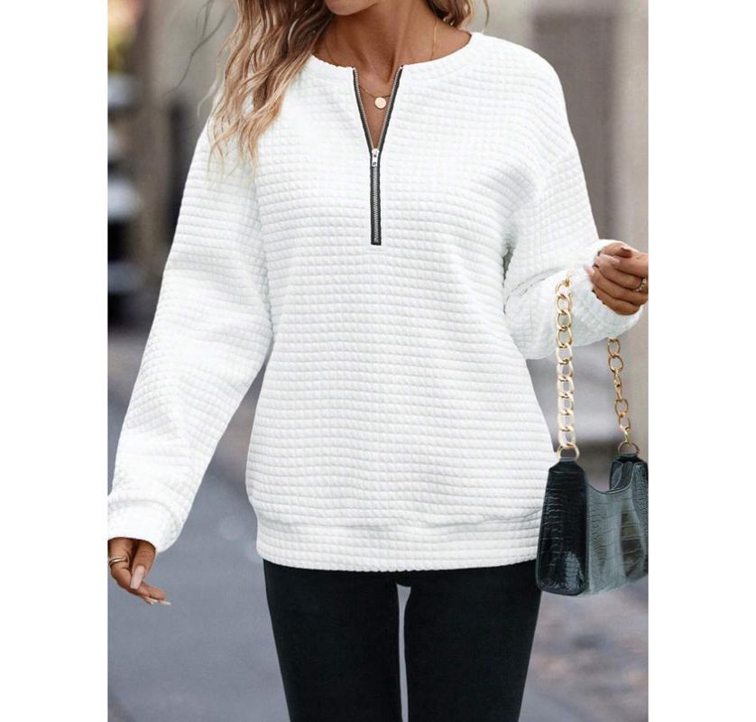 Chic Solid Color Long Sleeve Women's Pullover Sweater