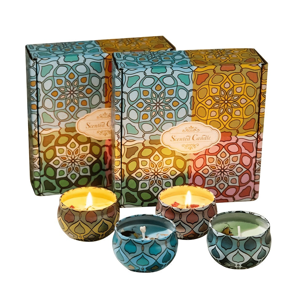 4-Pack Soy Wax Scented Candles – 2.5 oz Each, 60-Hour Burn, Cocoa, Jasmine, Vanilla, Lemon