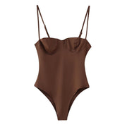 Women's Seamless Fitness Bodysuit Solid Color Jumpsuit