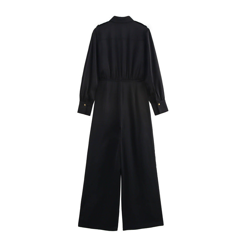 Chic Wide-Leg Jumpsuit with Belt for Elegant Style