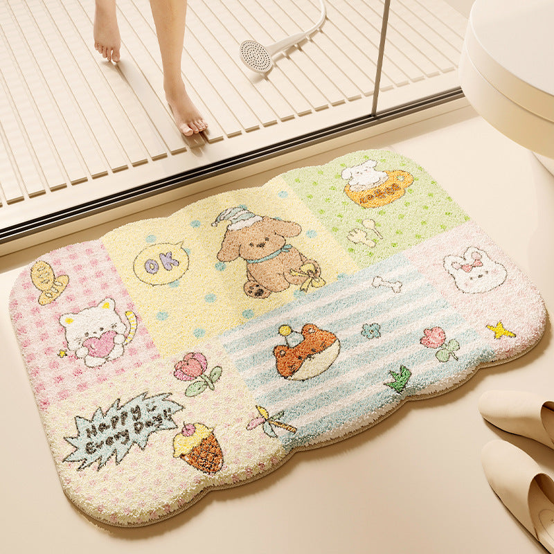 Thickened Plush Water-absorbent Bathroom Floor Mat