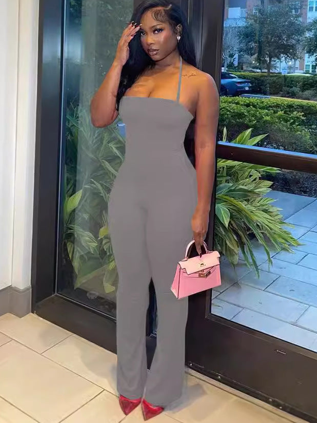 Women's Sexy Backless Halter Jumpsuit