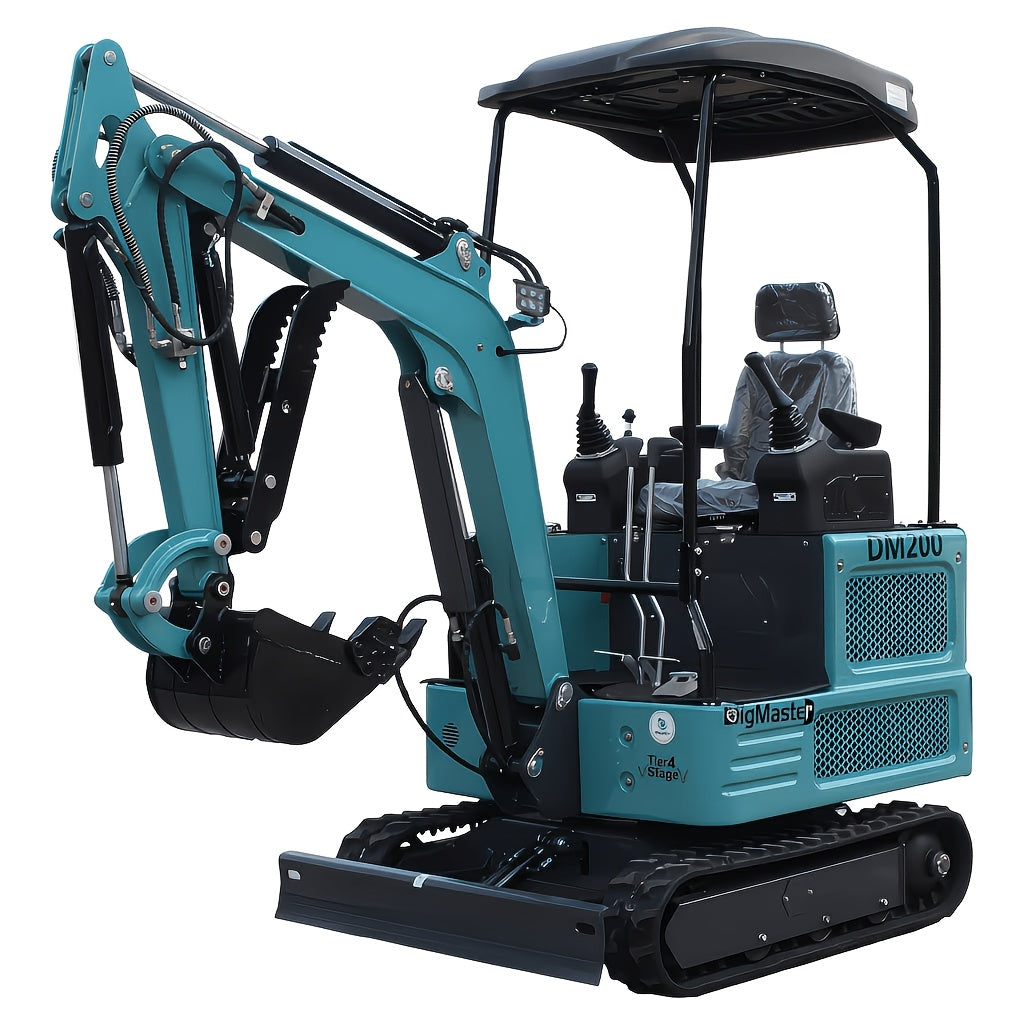 4000Lbs Crawler Mini Excavator • Kubota Engine Hydraulic Thumb • Twin Cylinder Diesel Engine • Water-Cooled Heat Dissipation • Local Pickup Pilot Digger for Construction Works, Farms, Roads, Parks, Orchards, Garden