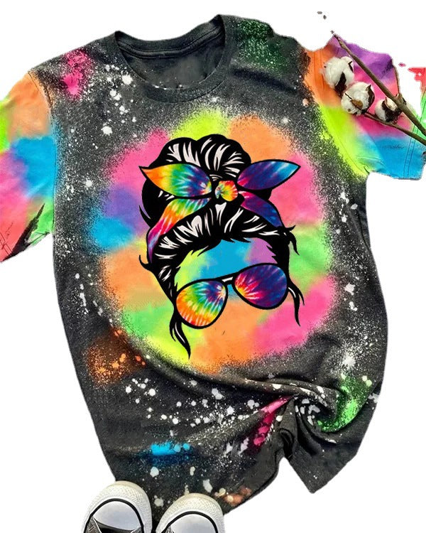 Chic 3D Printed Loose Short Sleeve Street Hipster Tee