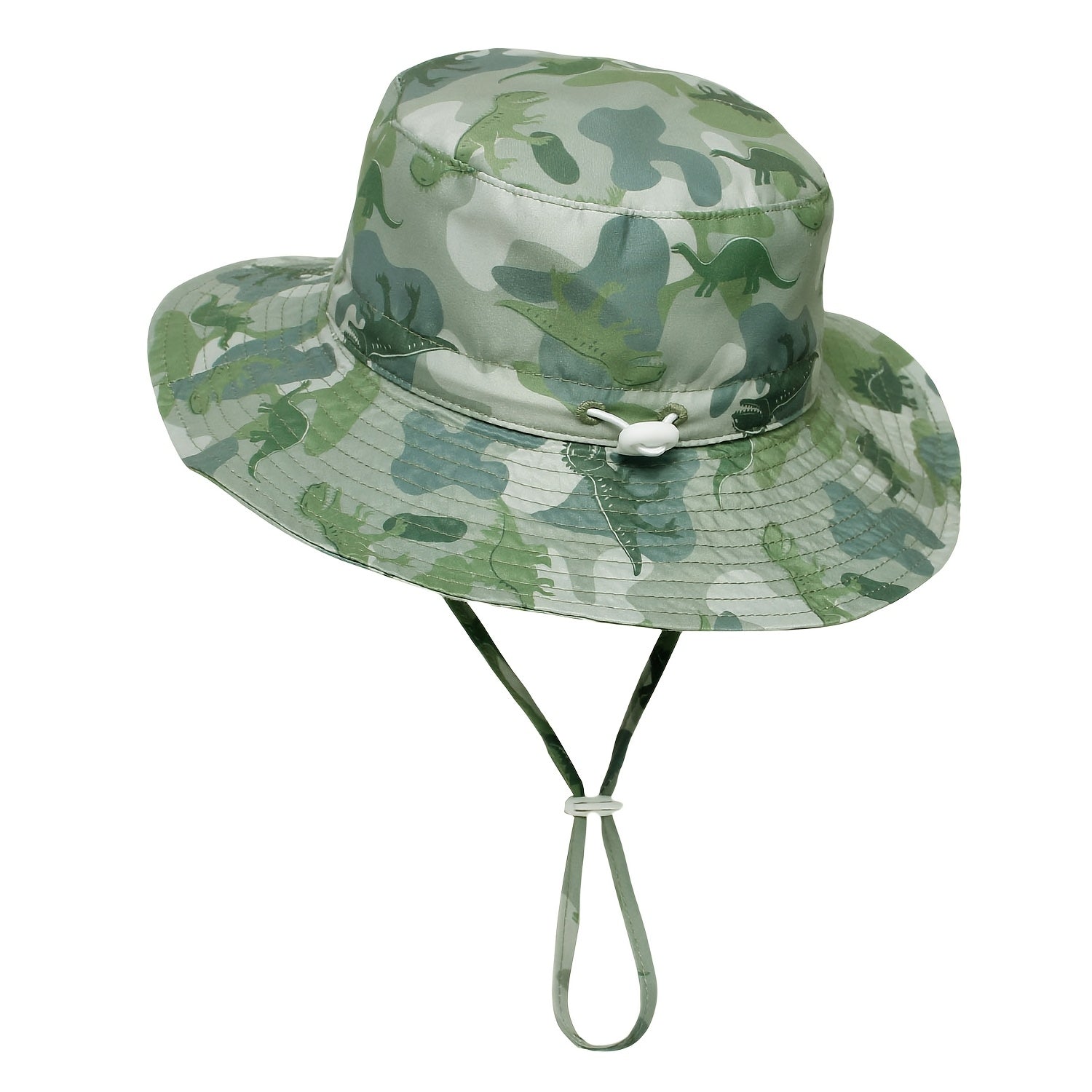 Children's Dinosaur Print Bucket Hat with Adjustable Cord