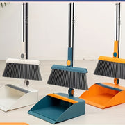 Blue/Orange/White 2pcs Set of Brand New 3-in-1 Rotatable and Foldable Magnetic Suction Broom Dustpan Sweeping Set, Enlarged and Thickened Household Broom, Living Room, Bedroom Pet Hair Cleaning Bro...